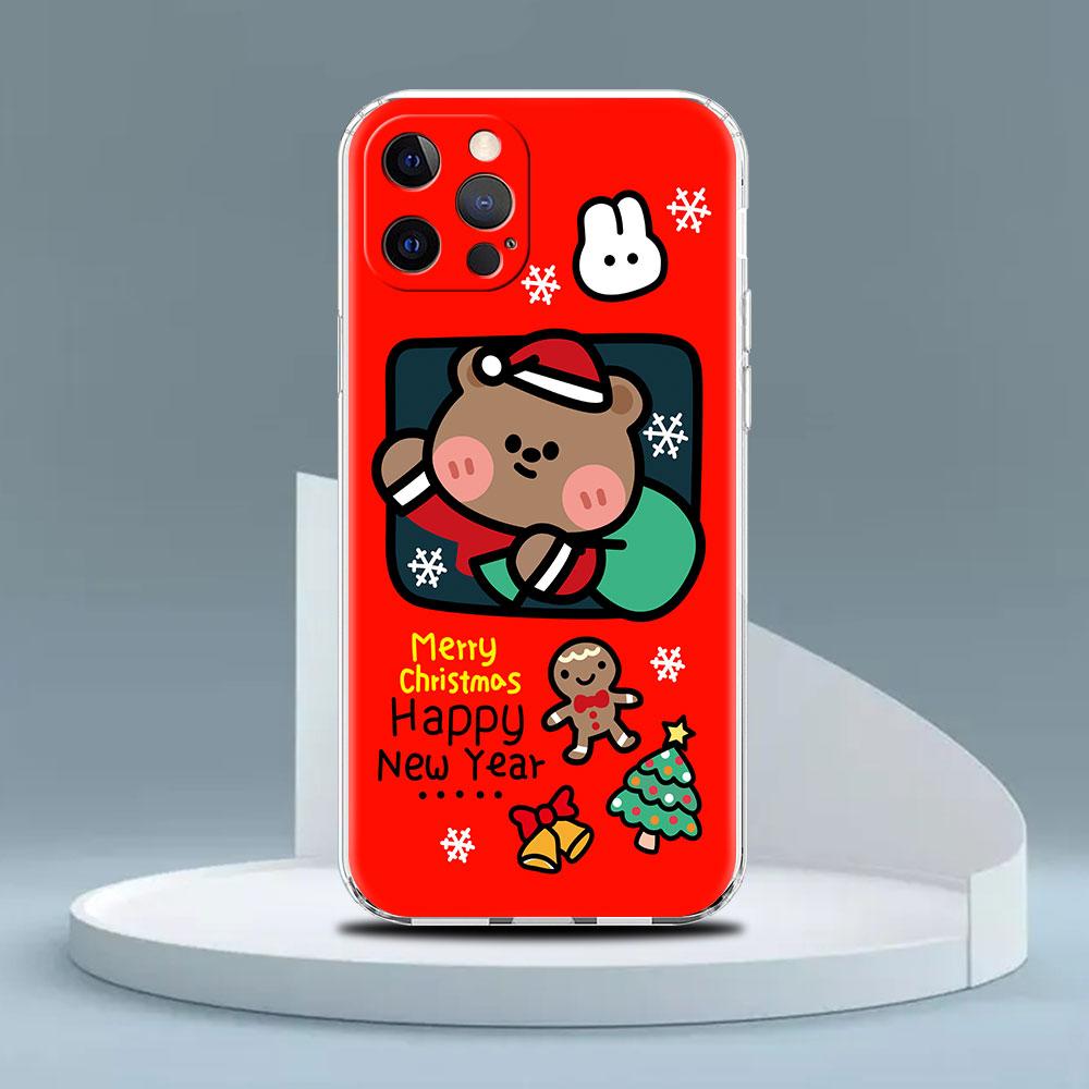 Snowman Christmas Cute Clear Case For Apple iPhone 13 11 14 12 Pro 7 8 Plus XR X XS Max 6 6S 13Pro Silicone Phone Cover