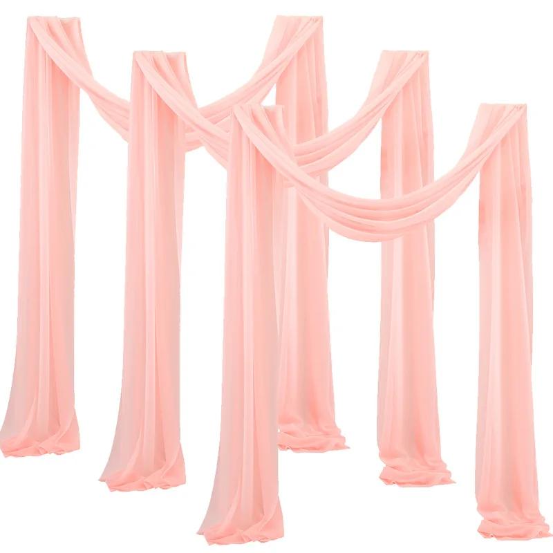 3Pack Set Wedding Arch Drape Fabric Sheer Chiffon Tulle Curtain Draping Backdrop Party Supplies Home Drapery Ceremony Decoration
