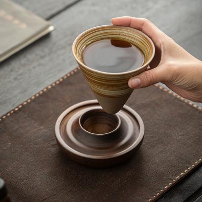 Retro hrubý keramický kávový šálek v japonském stylu, kónický hrnek, kreativní šálek na vodu, držící nika, šálek na čaj cold brew