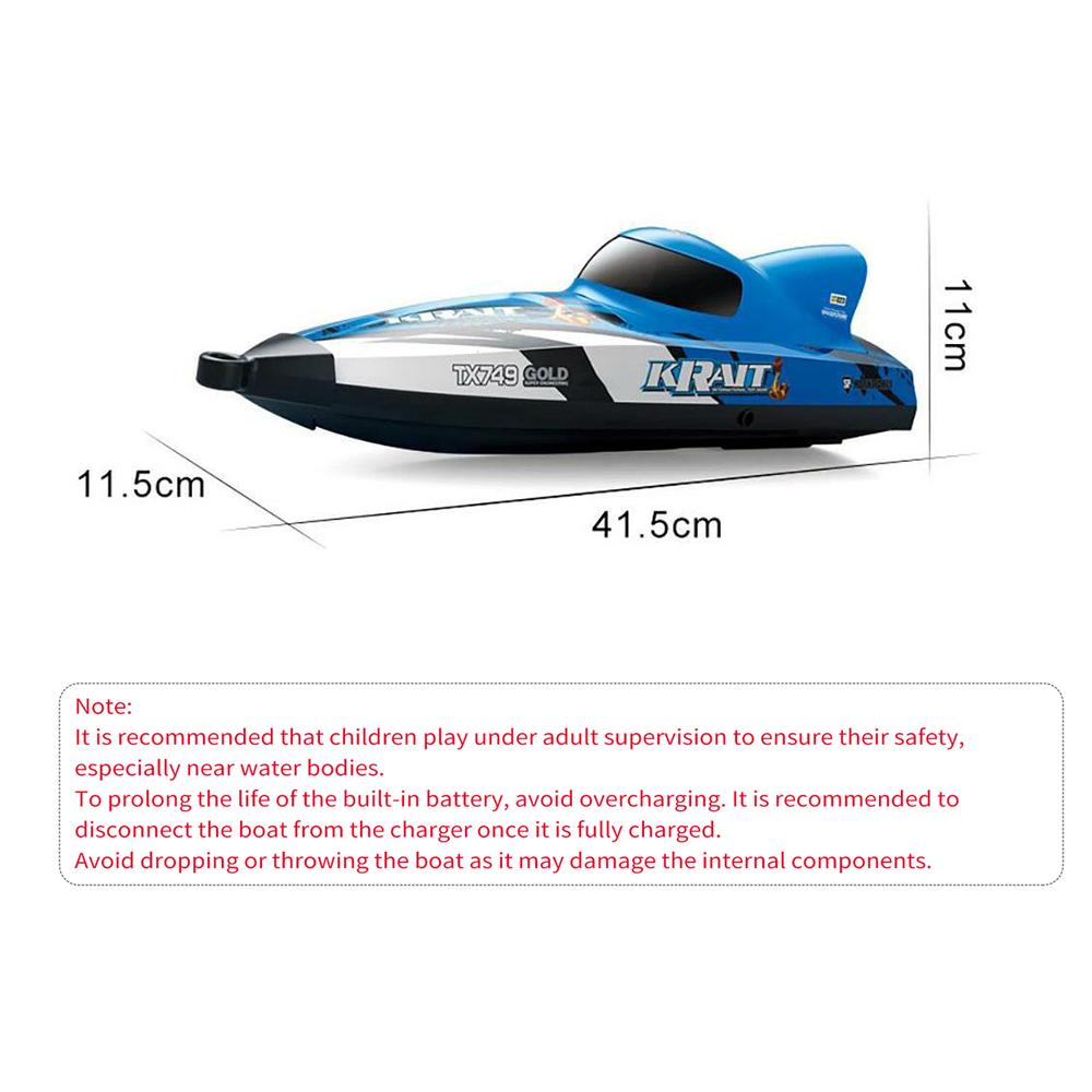 Remote Control Boat for Adults and Kids, 2.4GHZ 25km/h Turbojet High Speed Speedboat with Brushless