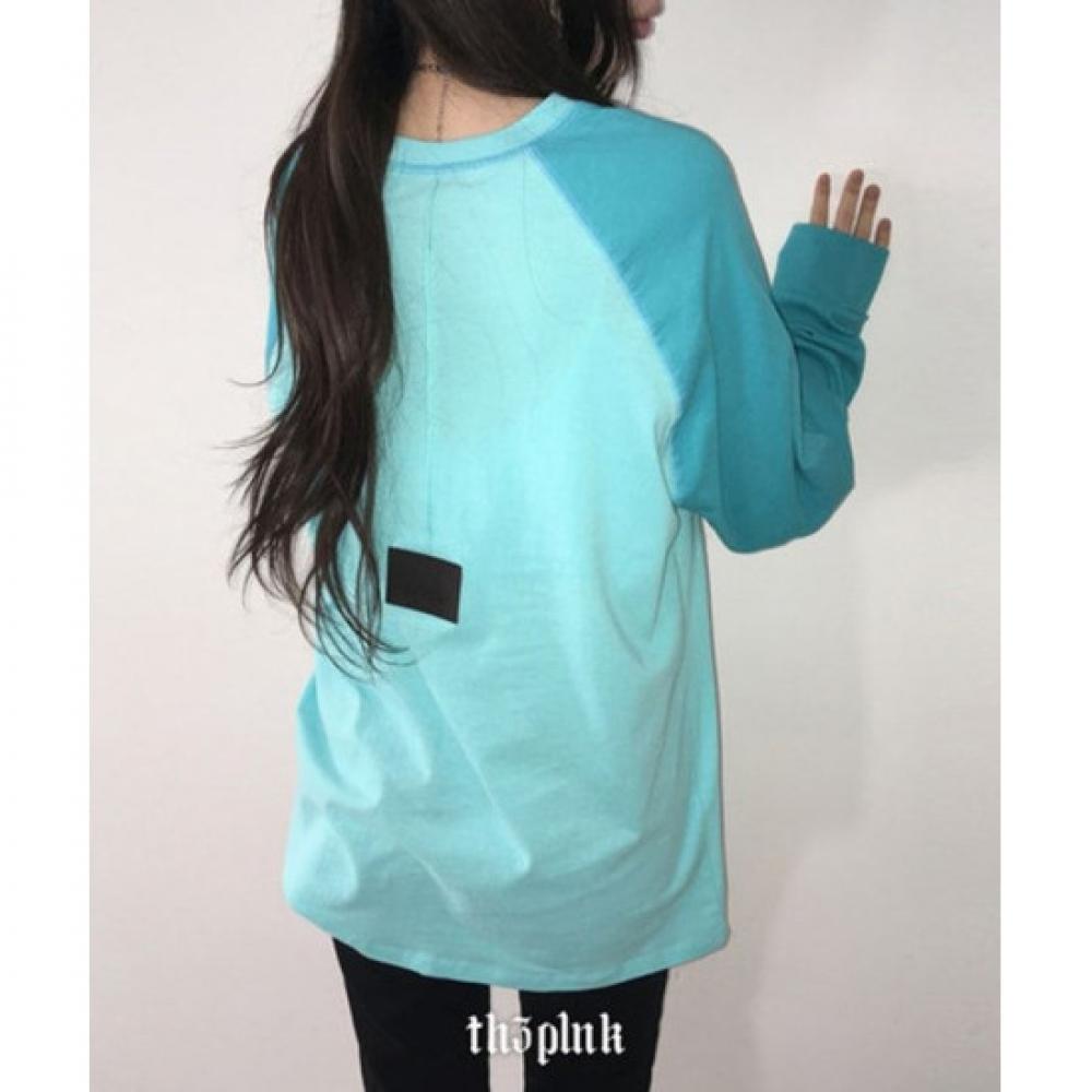 The Pink Men Titi Oversized Raglan Color Patch Long Sleeve Tee