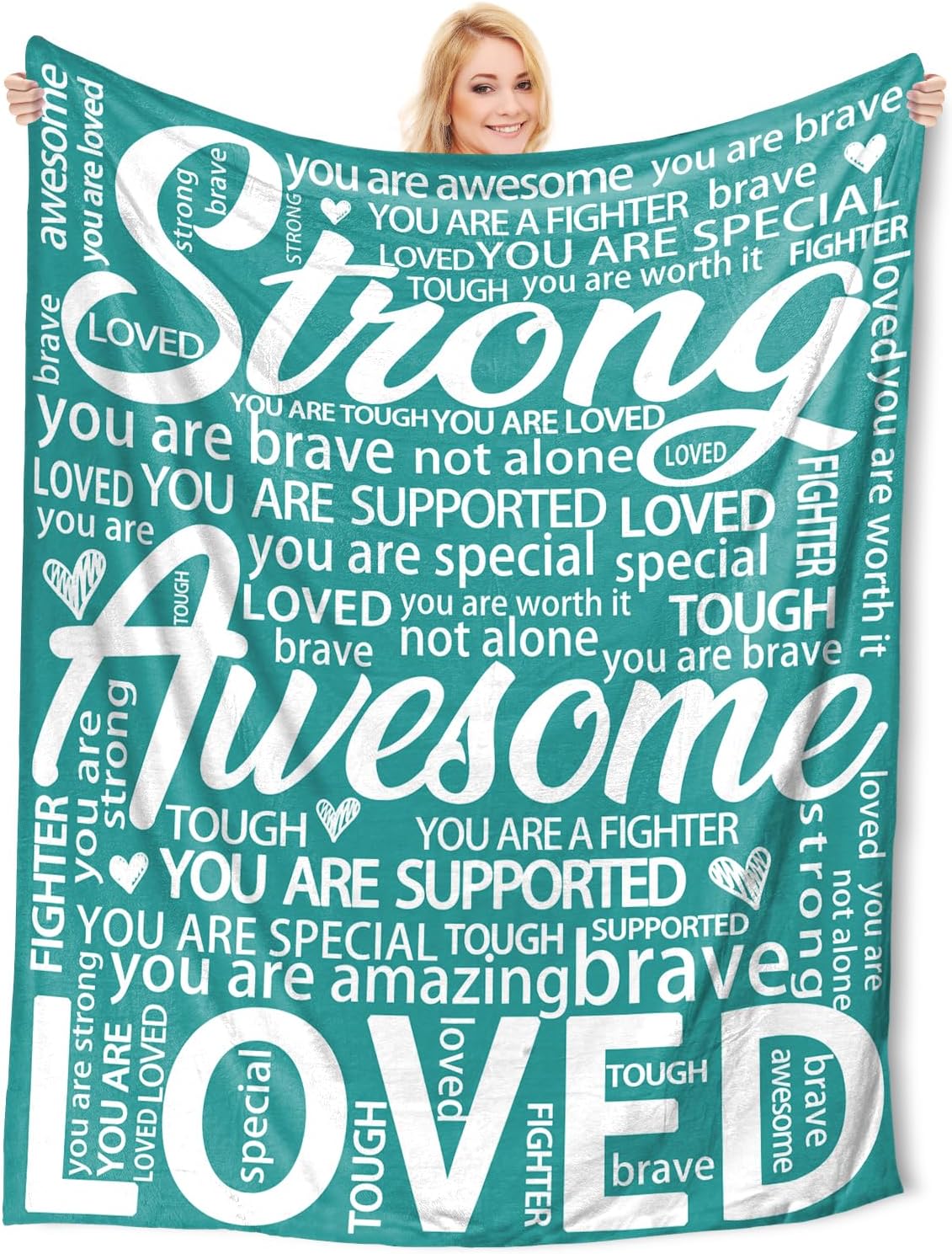 

Super Soft Throw Blanket Perfect Get Well Gift for Women Inspirational Care Gift Rainbow x 100x150cm