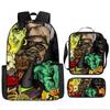 Halloween Backpack Pumpkin Ghost 3-Piece Set Schoolbag Kids Shoulder Bag Cute Bookbag for Boys Girls