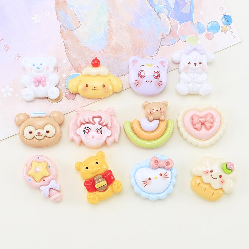 Glossy Cute Animal DIY Resin Accessories for Phone Cases & Hair Clips
