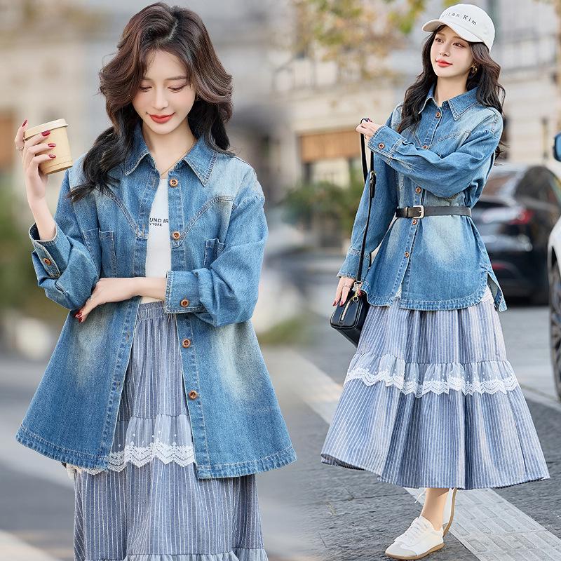 2025 Spring Women's Versatile Denim Jacket - Lapel Design Fashion Top (Y2501)