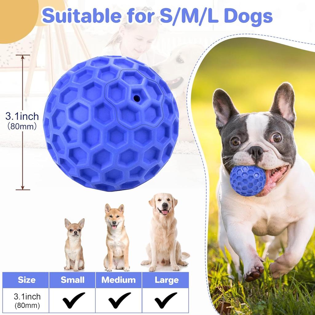 Dog Ball, Relieves Anxiety, Cleans Teeth, Interactive Chew Toy for Aggressive Chewers, Dog Toy for Large Breeds, Outdoor Waterproof