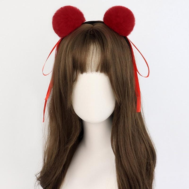 Weiche Pompons Necha Haarband Haargummi Schleife Dutt Stirnband Cosplay Party Haarstyling-Tool Für Anime-Charakter