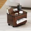 Imitation Walnut Wood Desktop Tissue Box Large Capacity Plastic Tissue Storage Box Decorative Anti-slip Tissue Dispenser