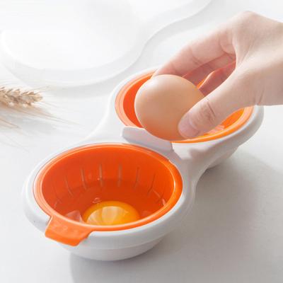 1 pz Mini cuociuova doppio creativo per stoviglie Forno a microonde Vaporiera per uova Doppio strato Ciotola per uova a vapore con coperchio Gadget da cucina
