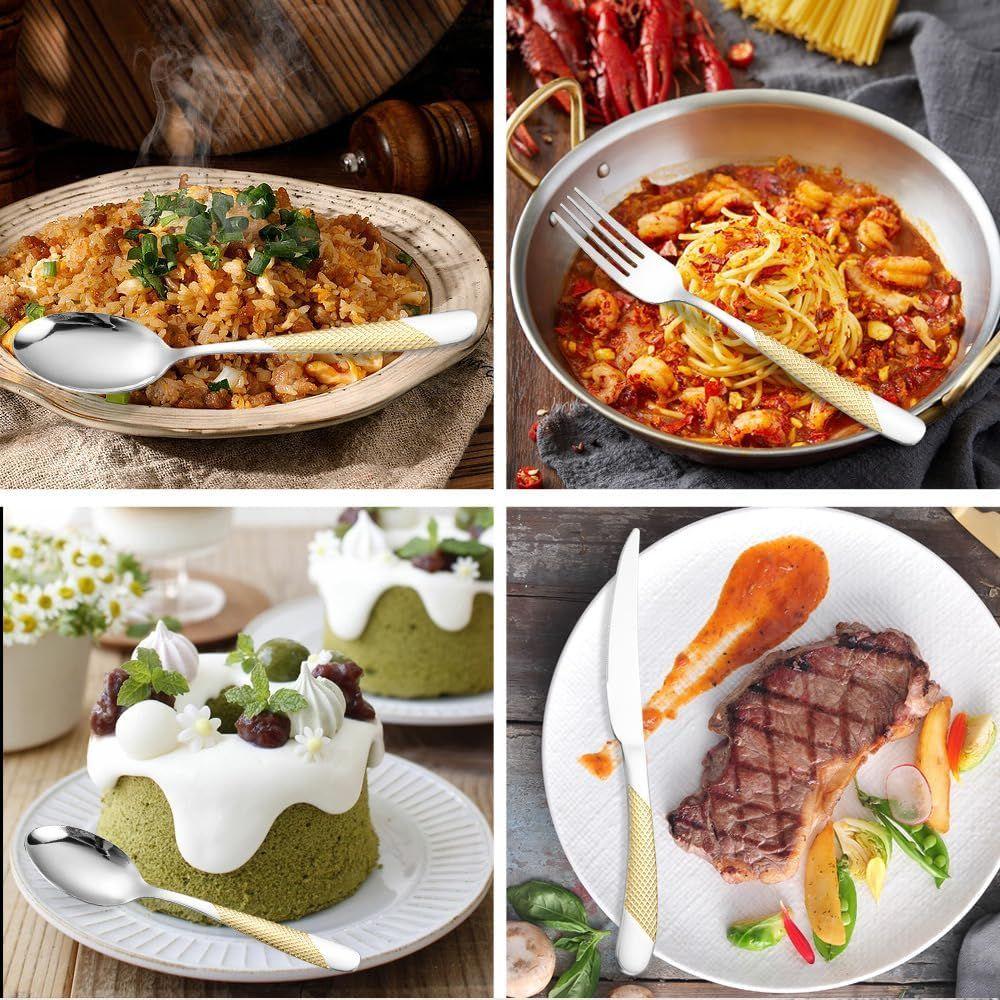 Zrcadlově leštěná pozlacená nerezová příborová sada měděná sada příborů barva růžového zlata lžíce barva příborová sada