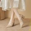 Baotou Sandals Women's New Summer Nude Outer Wear Advanced Sense Pointed Head Beautiful Empty High Heels Women