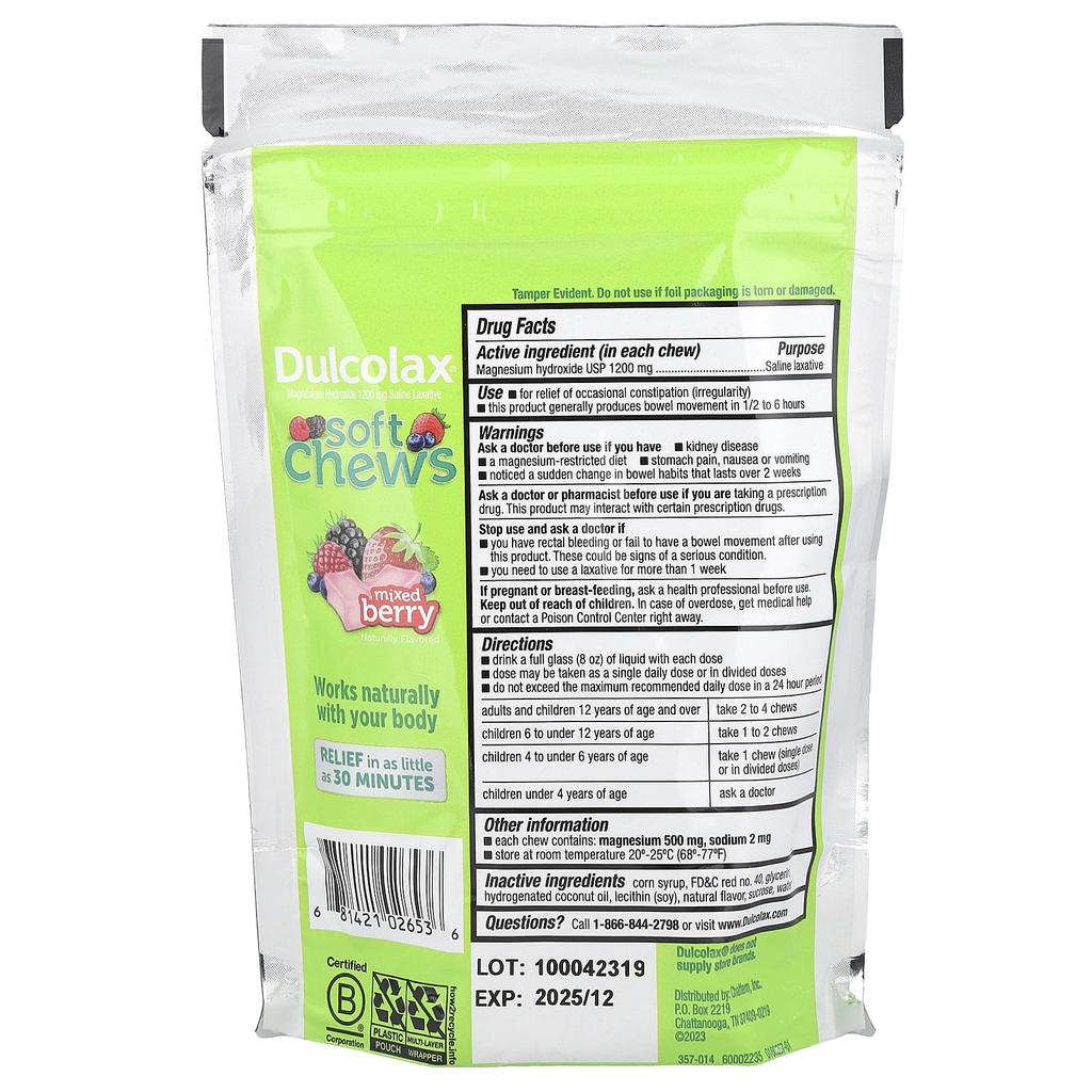 Soft Chew Laxative, Ages 4+, Mixed Berry, 30 Soft Chews