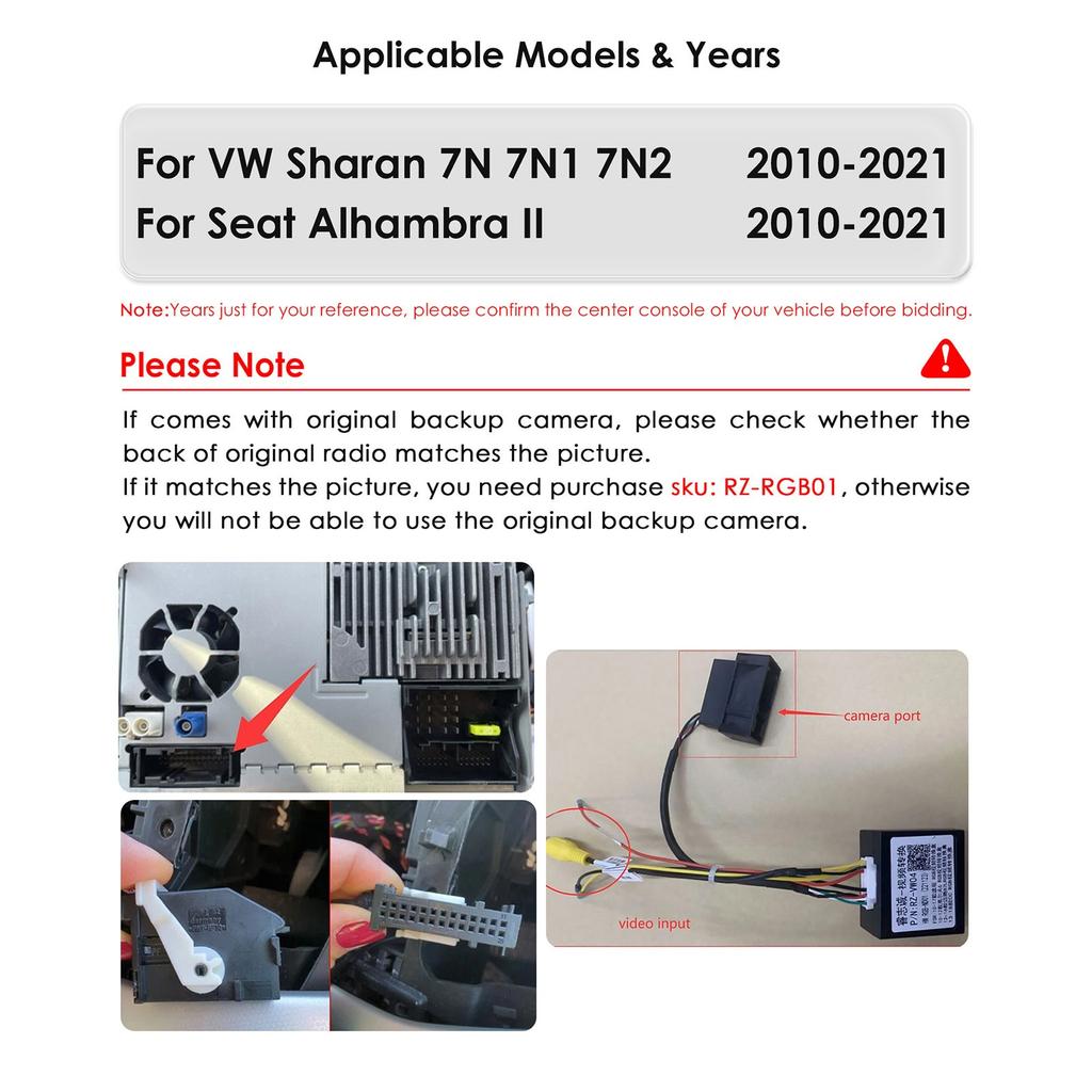 OSSURET Car Intelligent System for VW Sharan 7N 7N1 7N2 for Seat Alhambra Ll 2010 - 2021 Wireless Carplay Bluetooth Android 14 2din DSP RDS 4G GPS