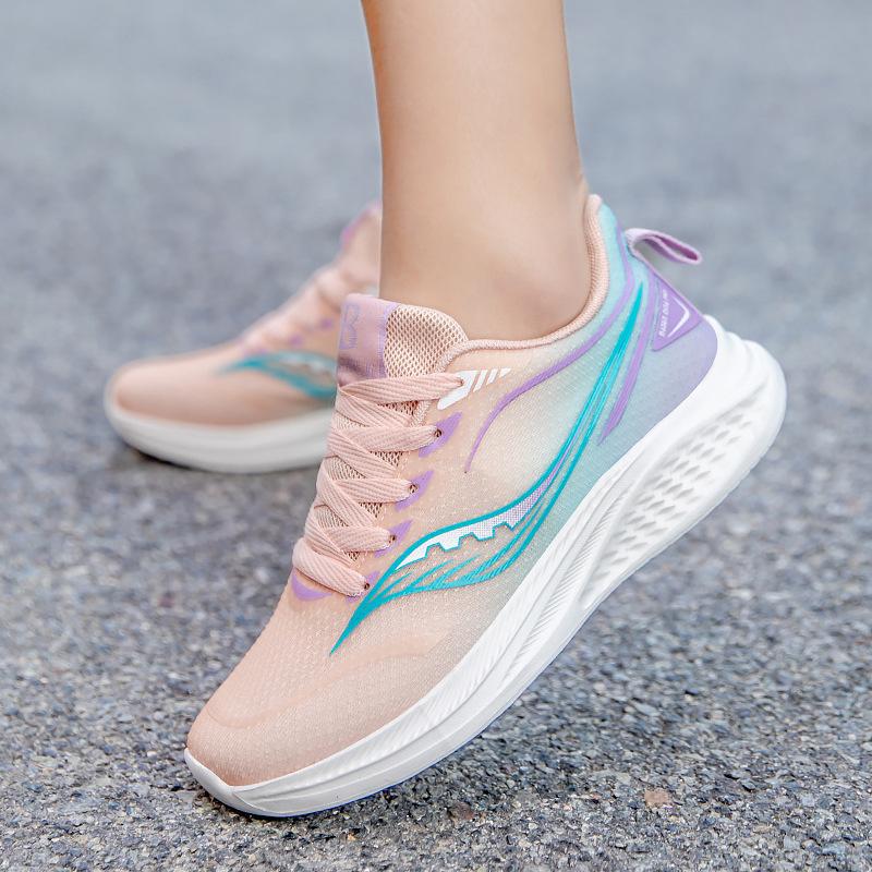 2025 Summer New Women's Shoes Mesh Breathable Versatile Casual Shoes Fashion Sports Running Shoes Flying Woven Printed Shoes