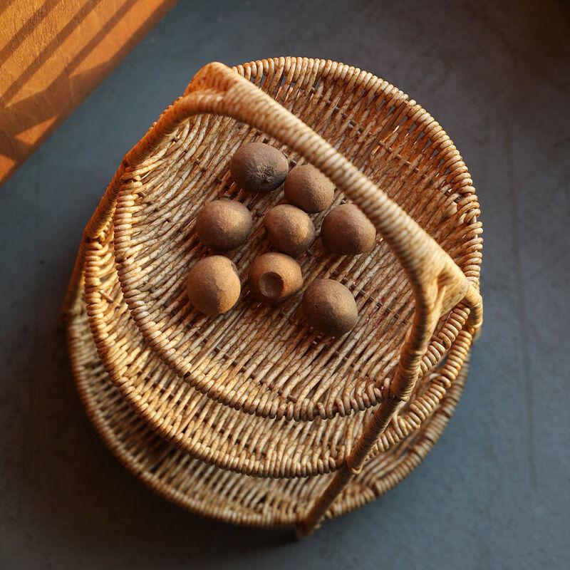 Ruhan Double-Layer Imitation Bamboo Fruit Basket