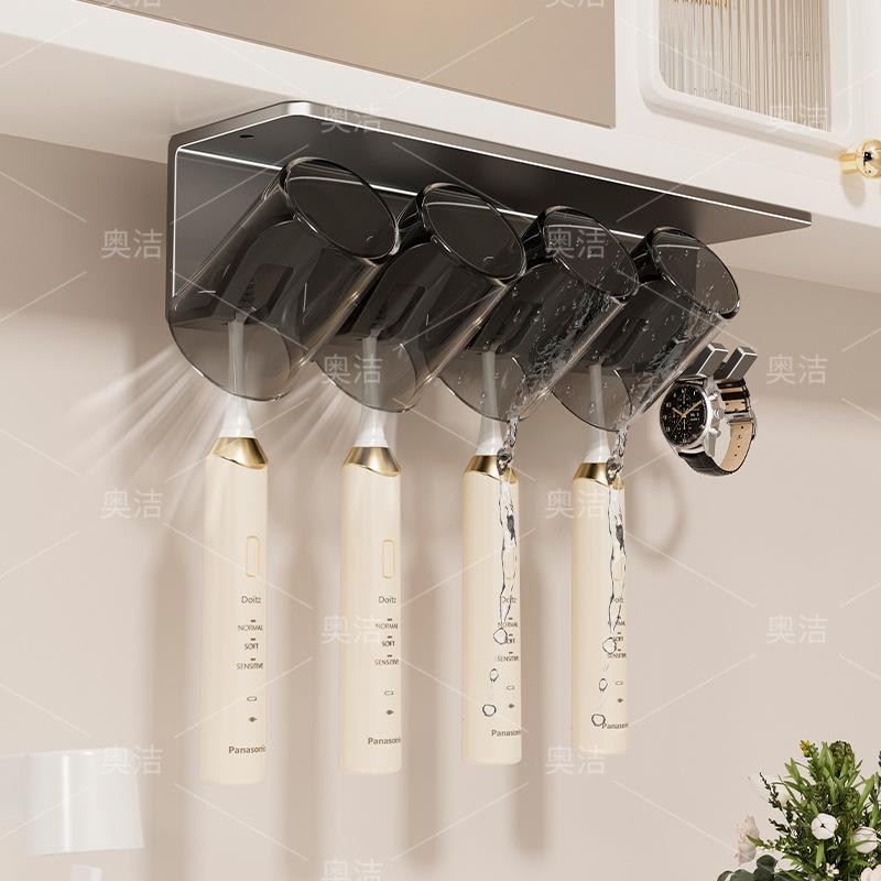 Bathroom Non-perforated Mirror Cabinet Washstand Shelf