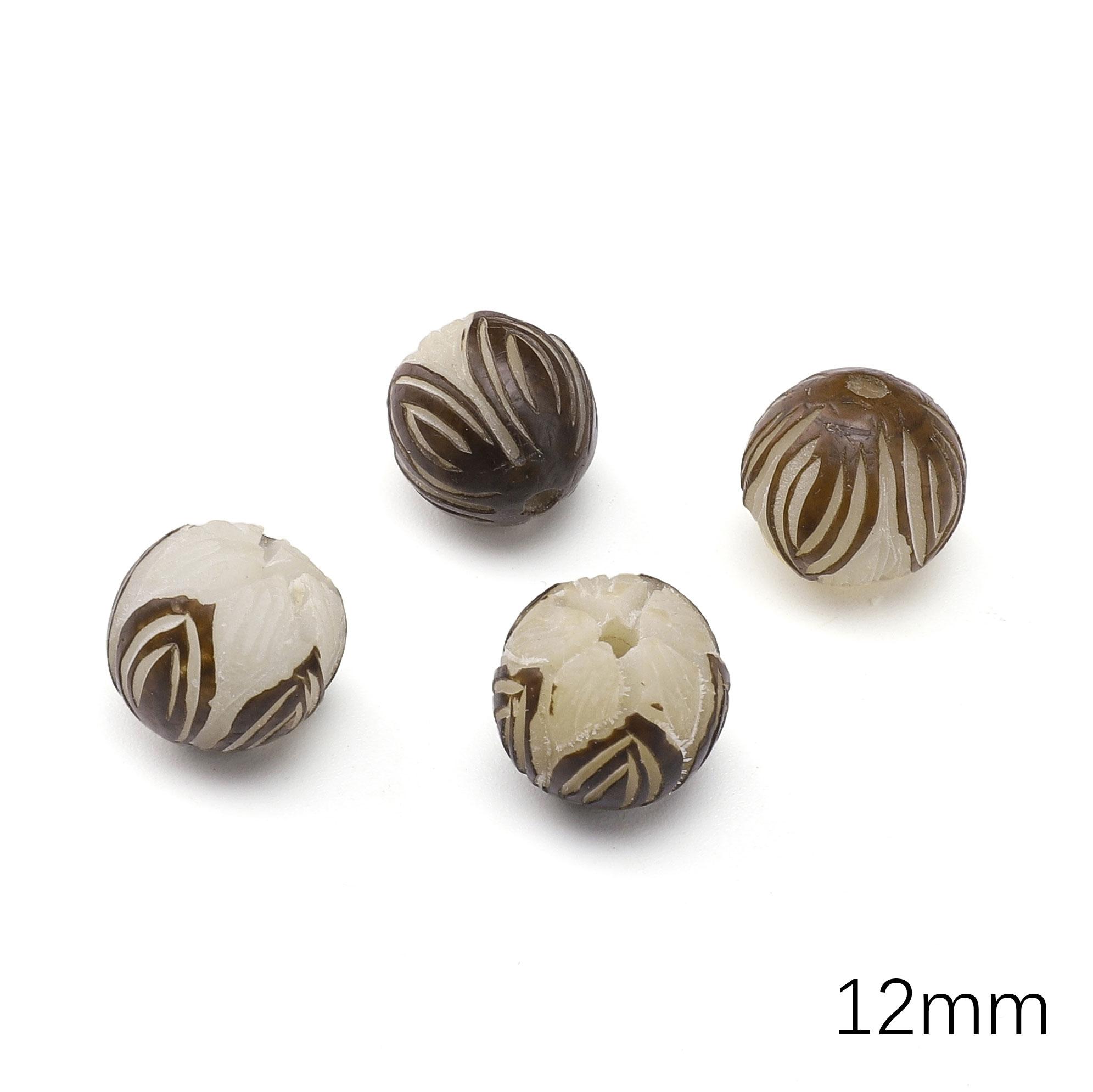 

Деревянные круглые бусины для изготовления украшений своими руками, браслетов, ожерелий Flower with peel 12mm 1pc