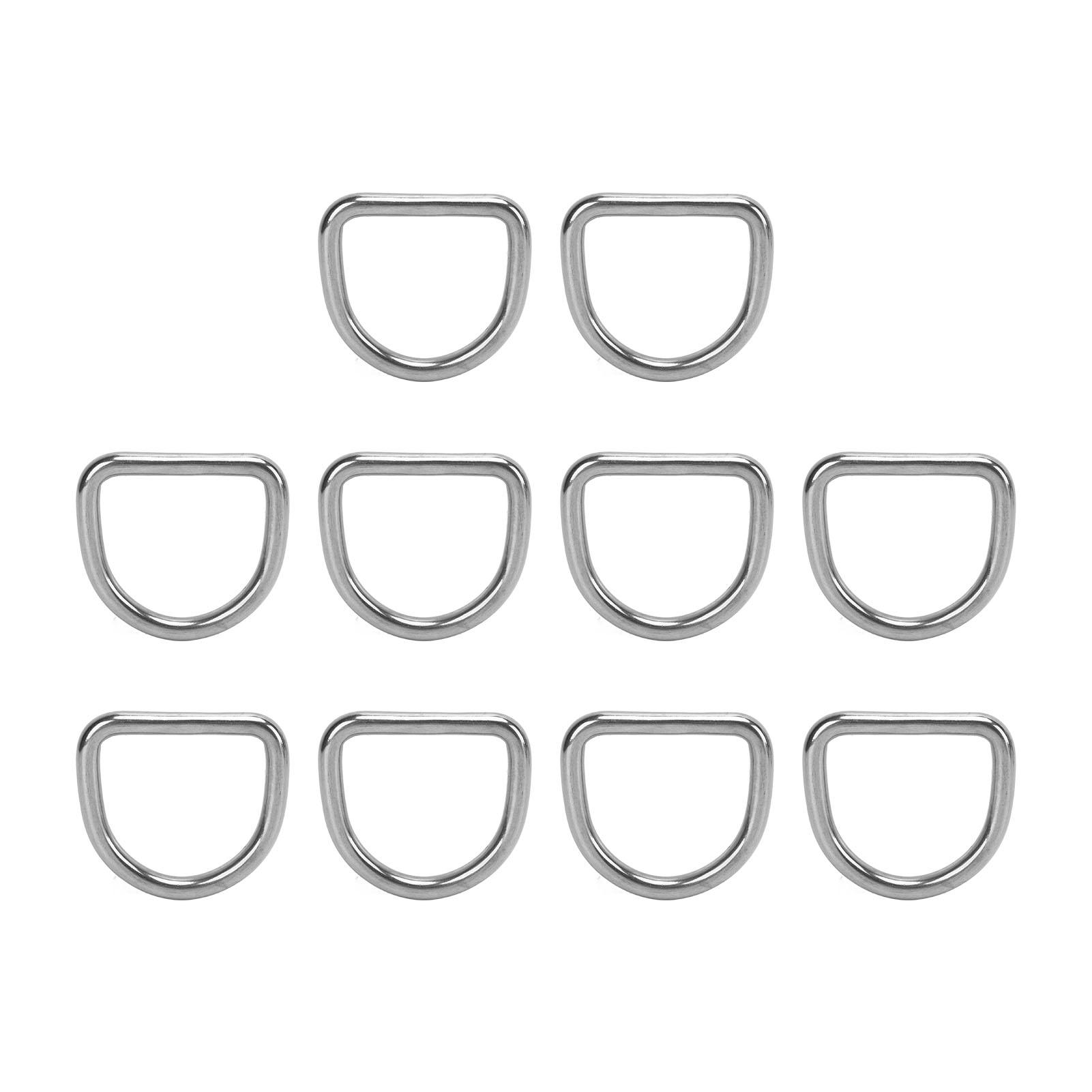 10 шт. D-образное кольцо из нержавеющей стали 316, полукруглое сварное D-образное кольцо, пряжка, фурнитура для крепления на доске для серфинга, каяке, диаметр 8 мм