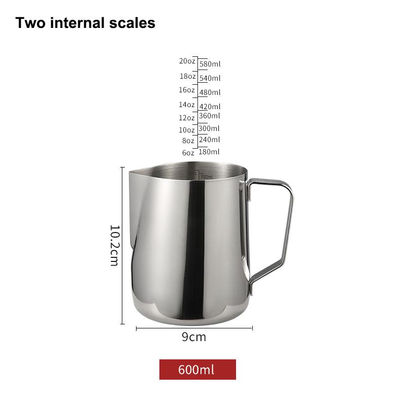 100ML-2000ML Stainless Steel Milk Frothing Pitcher Espresso Coffee Barista Craft Latte Cappuccino Cream Frothing Jug Pitcher