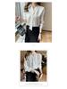Women's White Chiffon Long Sleeve Shirt - 2025 Spring/Summer Casual & Professional Design