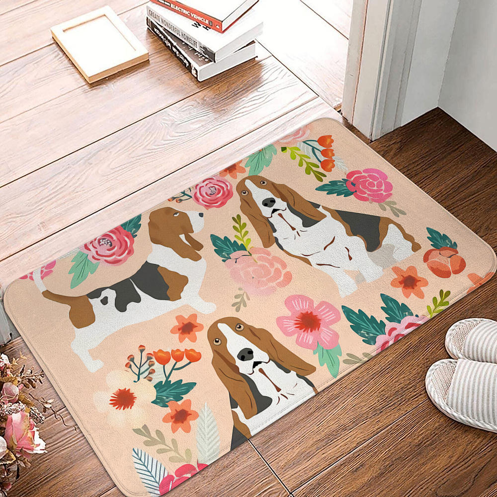 

Килимок для вітальні, балкон, килимок для спальні, нековзкий килимок для дверей, милий килимок для собак із квітковим візерунком 40x60cm