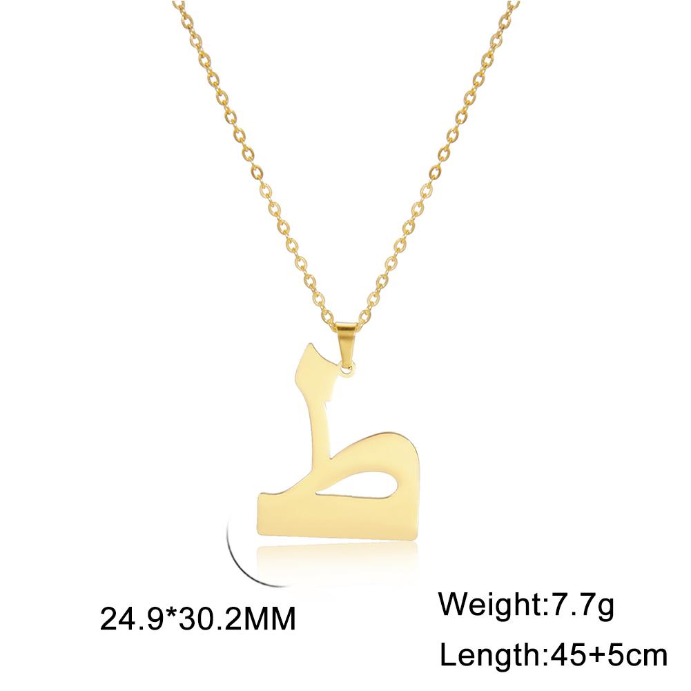 Cazador Gold Color 28 Arabic Letter Necklace for Women Stainless Steel Arab Alphabet Pendant Choker Necklaces Jewelry 2026 Trend