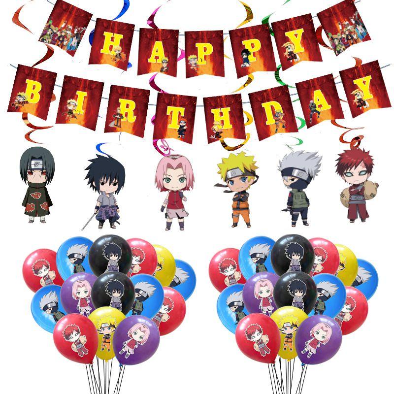 Ninja Theme Naruto Party Supplies Decor Banner Balloon Cake Topper Adult Kids