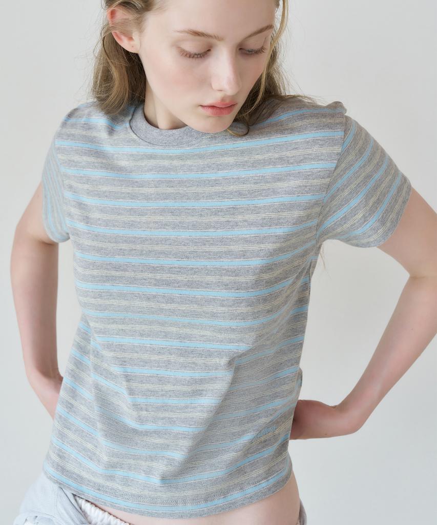 LETTERA Mini Logo Detail Stripe T-Shirts
