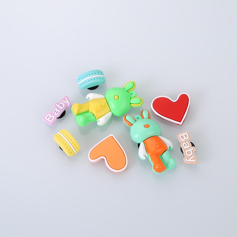 3D Iridescent Bear Shoe Charms - Summer DIY Crocs Flower Detachable Decorations