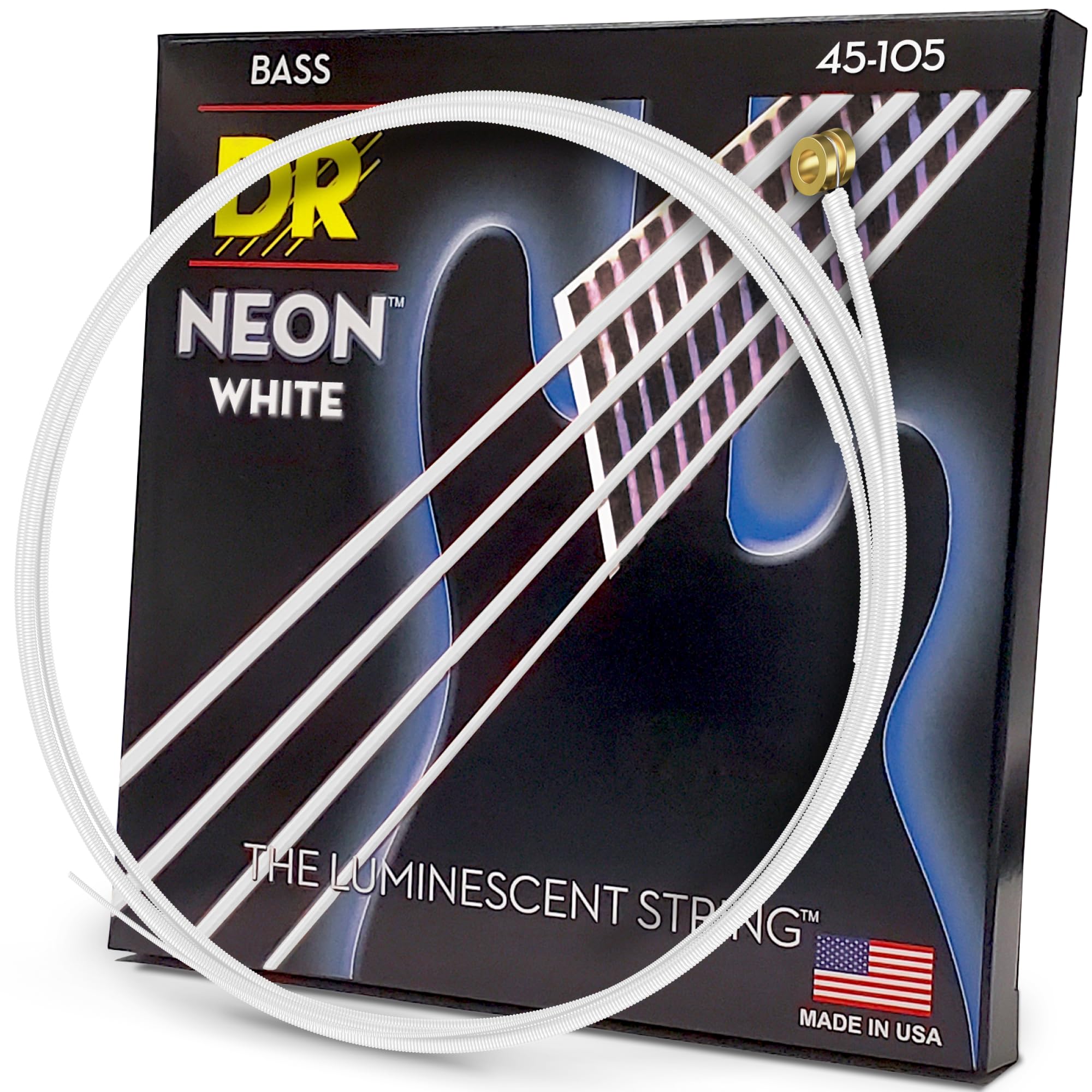 

DR Strings NWB-45 Neon White Coated Bass Strings, .045-.105 (Official Japanese Product)