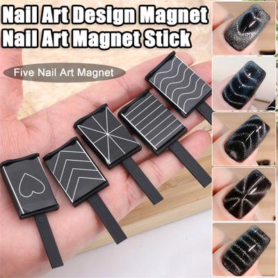 5 szt. Magnes do zdobienia paznokci Efekt kociego oka Wzory magnetyczne do paznokci Magnetyczna różdżka do paznokci Wzór Manicure Magnes