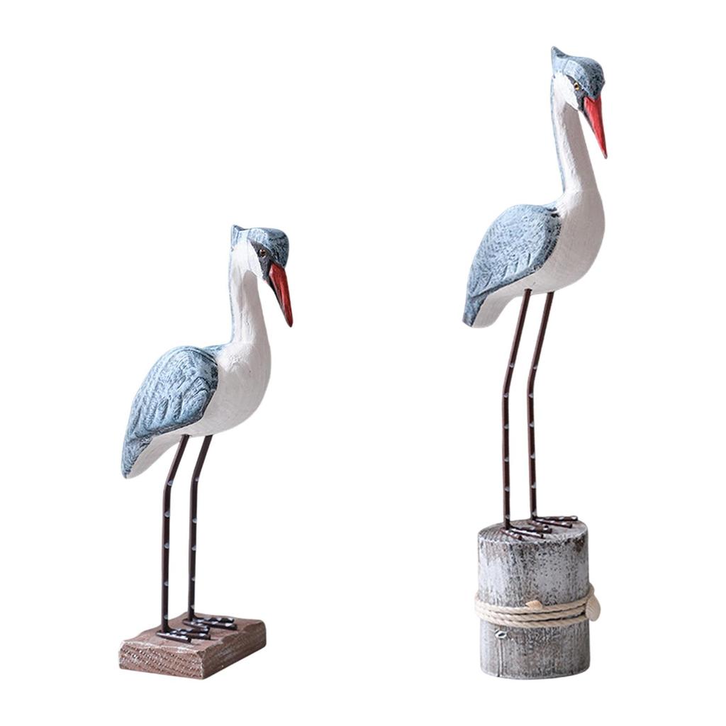 Wood Sea Vogel Sculptures Collection Shelf Decoration for Café