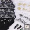Y2K Punk Inspired 30-Count Black/Silver Nail Charms Metal Alloy DIY Grid Assortment