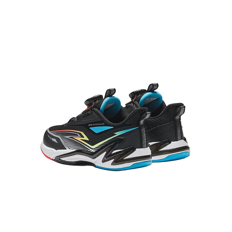 Anta Kids Fly Knight 4 Fabric Comfortable Casual Non-Slip Shock Absorbing Wear-Resistant Low-Top Running Shoes Kids running shoes Black 312519963-1