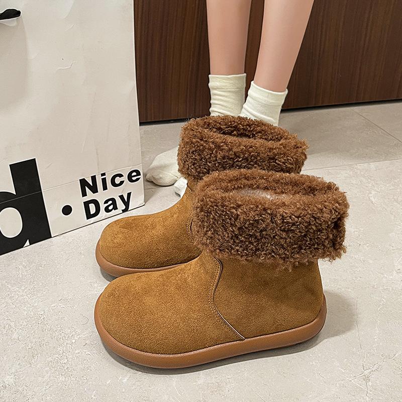 

Women s Fashion Lightweight Winter Warm Snow Boots with Plush Lining, Slip-Resistant and Durable Casual Outdoor Cotton Boots 40 верблюд