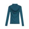 European High Neck Mesh Long Sleeve Top - Women's Slim Fit Autumn Shirt