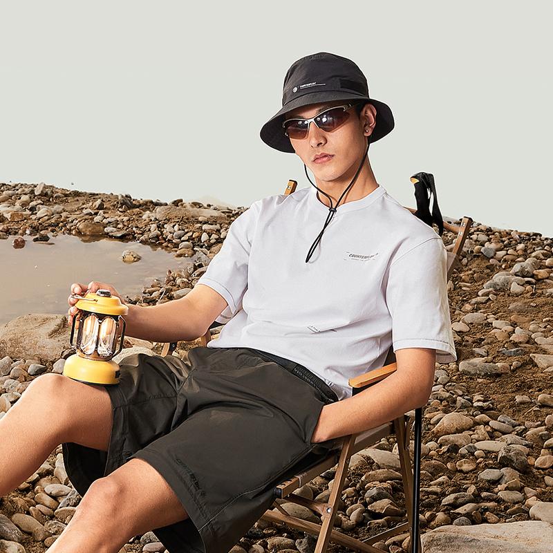 Li-Ning CF Letter Print Loose Fit Round Neck Short Sleeve T-Shirt Unisex Tops Gray ATSU617-3