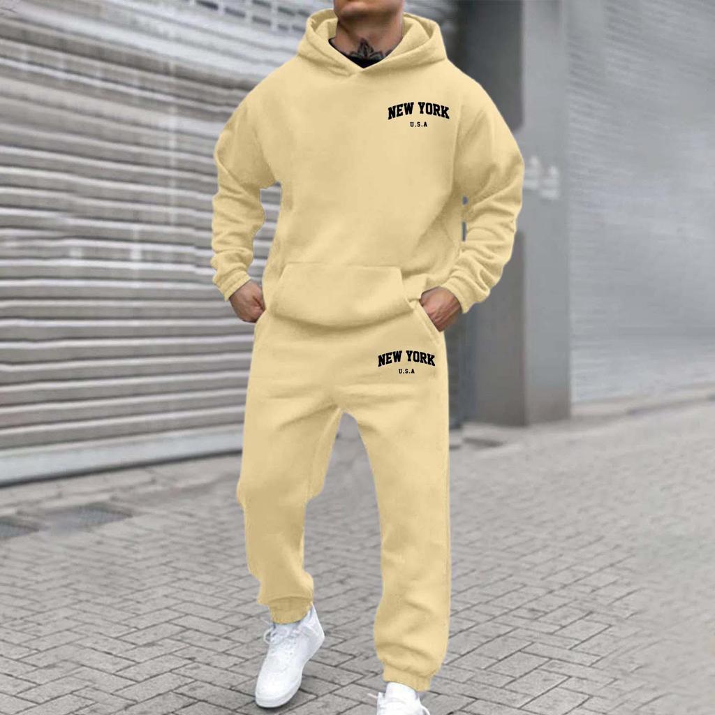 Trendy Men's and Women's Plus Velvet Streetwear Hoodie Set