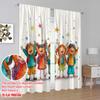 2pcs,2D Plane Printing Curtain Popular Happy Youngsters Back To School Versatile Durable Polyester (without Rod) Holiday for