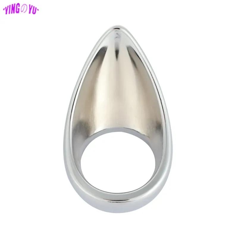Men Sex Toys Metal Penis Ring Cage Teardrop Phallus Rings Heavy Cockring Time Delay Ejaculation Dick Bondage Sexshop Products