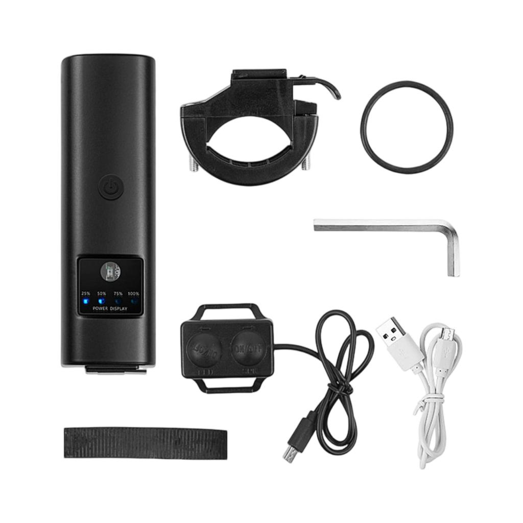 Rechargeable Horn Headlight , Intelligent Light,Sensing High,Pitched Horn with Electric Display for Outdoor Cycling Commuting