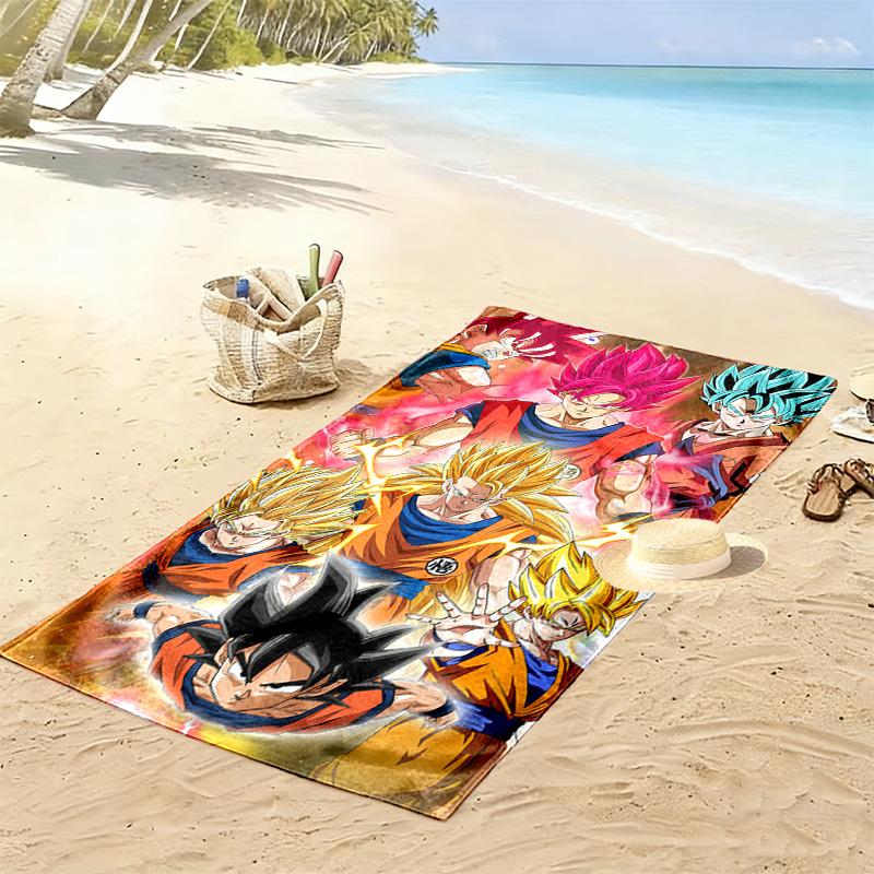 DRAGON BALL Print Beach Towel, Large Soft Quick Dry Towel for Beach Camping Swimming