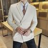 2024 Men's Slim Fit Dark Striped Casual Suit Jacket, Korean Style
