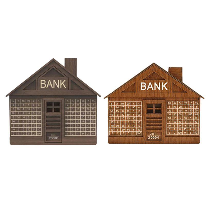J1UL1N 2000 Euro Wooden Piggy Bank For Adults Children Piggy Bank Money Bank Wooden Crafts Reusable Piggy Bank