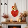Artificial Fall Harvest Wreath Autumn Gnome Maple Leaf with LED Lights, Rustic Pointed Hat Thanksgiving Decorative Door Hanging, Farmhouse Front Home