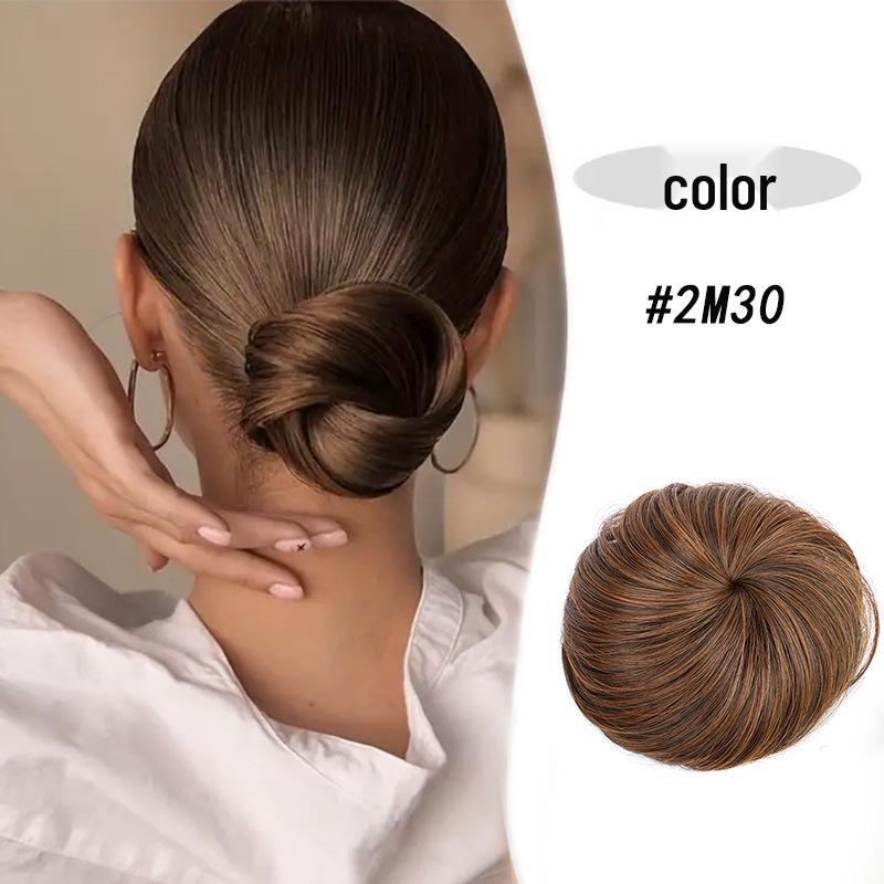 Korean Style Straight Half Bun Wig Cap with Elastic Drawstring