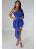 One-Shoulder Long Sleeve Sequined Bodycon Party Dress for Women