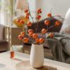 8 Heads Artificial Persimmon Branch Realistic Handmade Simulation Persimmon Fruit Elegant Plastic Artificial Fruits Branches