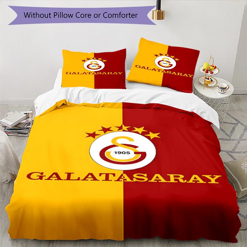 3pcs Football Team (28) Design Cover Set - HD Printed Bedding with 1 Cover and 2 Pillowcases - Perfect for Home and Dorm Decor