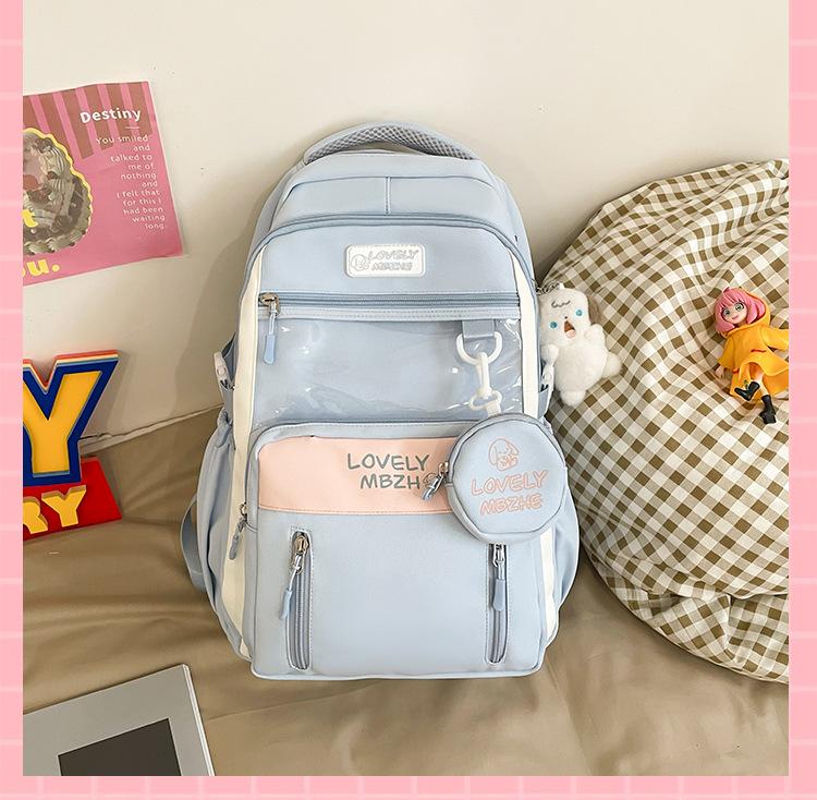 The schoolbag is high-value, fresh and cute, and the second-dimensional schoolbag has a large capacity.